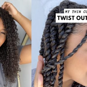 HOW TO GET THE PERFECT TWIST OUT ON THIN CURLY NATURAL HAIR | with only 2 products!