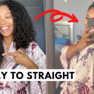 Curly to Straight Hair | Straightening my Natural Hair *SILKY SMOOTH*
