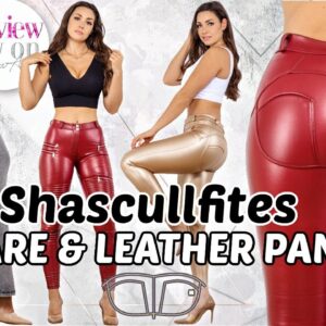 Shascullfites shaping FLARE JEANS & COLORFUL LEATHER pants