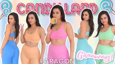 SWEET OR SOUR?... PARAGON FITWEAR CANDYLAND LEGGINGS TRY ON HAUL REVIEW! + GIVEAWAY!! #leggings